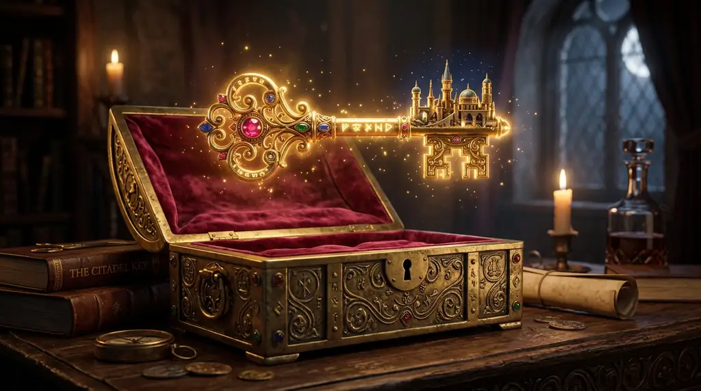 Glowing golden chest of daily rewards